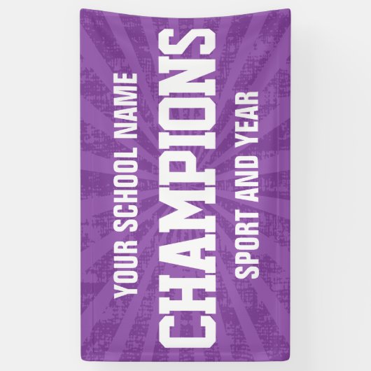 Paarse sportkampioen spandoek (Verticaal)
