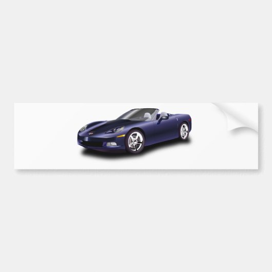 Paarse sportwagen bumpersticker (Voorkant)