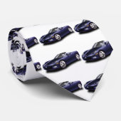 Paarse sportwagen stropdas (Opgerold)