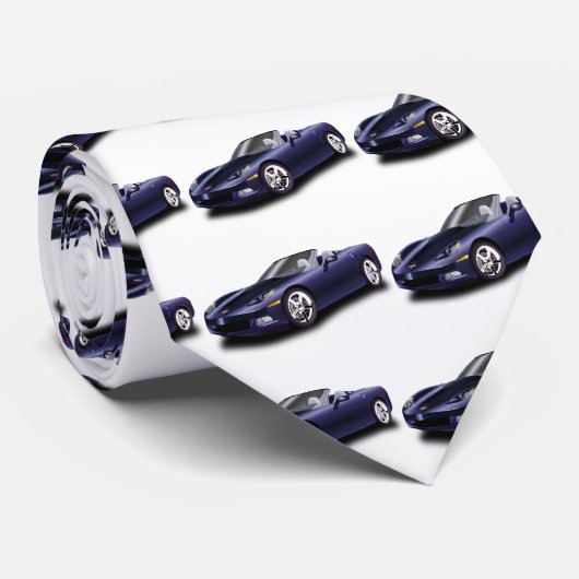 Paarse sportwagen stropdas (Opgerold)