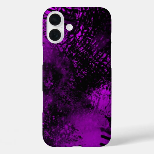 Paarse Spray Paint Effect iPhone 16 Hoesje (Achterkant)