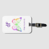  Paarse spreid je vleugels vlinder Bagagelabel (Voorkant (horizontaal))