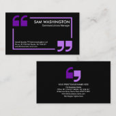 Paarse sprekerbox Quotentiemarkering Persverslag Visitekaartje (Voorkant / Achterkant)