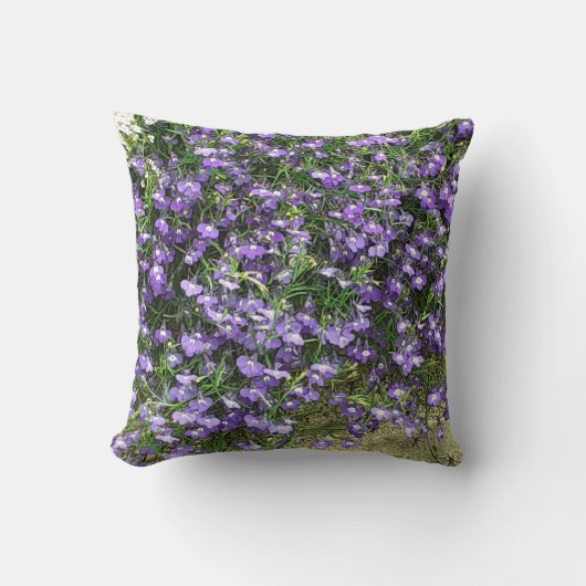 Paarse Spring Flowers Cushion Kussen (Voorkant)