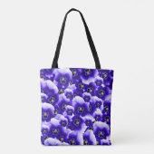 Paarse Spring Pansies Patroon en Jouw naam Tote Bag (Achterkant)