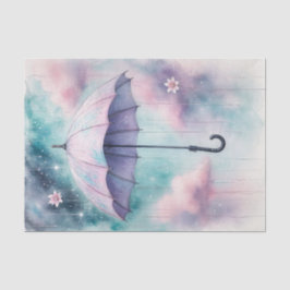 Paarse Spring Umbrella April Douches Decoupage Tissuepapier