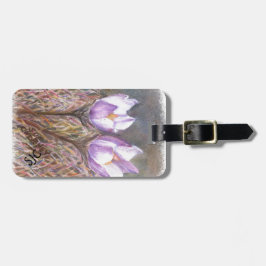 PAARSE SPRINGCROCUSSEN GEPERSONALISEERD BAGAGELABE BAGAGELABEL