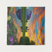 Paarse springplank Pond bij zonsopgang Wandkleed (Voorkant (horizontaal))