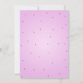 Paarse sprinkeetspartij voor de verjaardag van Don Kaart (Achterkant)