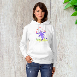 Paarse sprinkhaan jonglerend leuk schepsel hoodie
