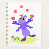 Paarse sprinkhaan jonglerend leuk schepsel planner (Voorkant)