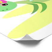 Paarse sprinkhaan jonglerend leuk schepsel poster (Hoek)