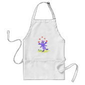 Paarse sprinkhaan jonglerend leuk schepsel standaard schort (Voorkant)