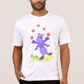 Paarse sprinkhaan jonglerend leuk schepsel t-shirt (Voorkant)