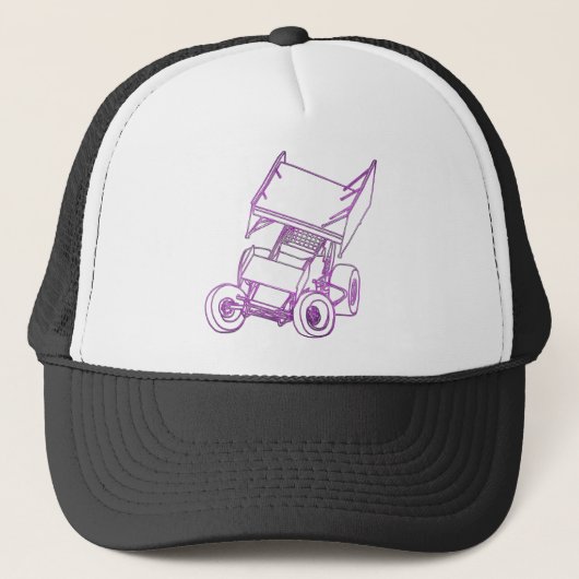 Paarse sprint schuin trucker pet (Voorkant)