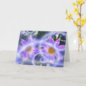 Paarse Sprookjesachtige Dahlia Op Canvas En Meer Kaart (Gele Bloem)