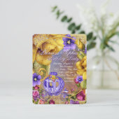 Paarse sprookjesachtige prinses verjaardagsfeestje kaart (Staand voorkant)