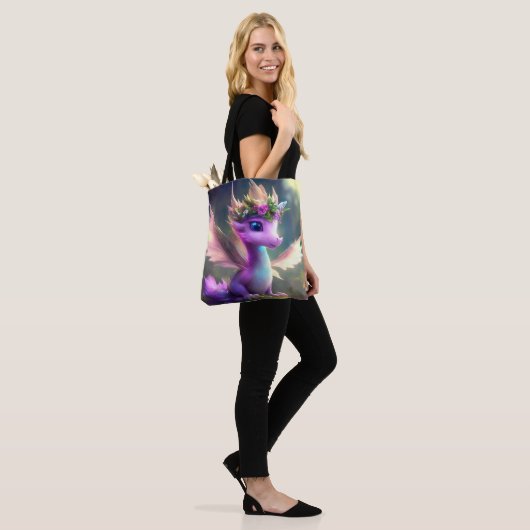 Paarse sprookjesdraak (geloof in het wonderbaarlij tote bag (Op model)