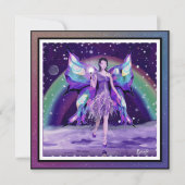 Paarse sprookjeskaart feestdagenkaart (Voorkant)