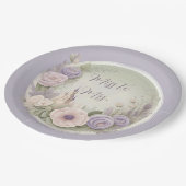 Paarse Sprookjeskasteel Papieren Bordje (Gekanteld)