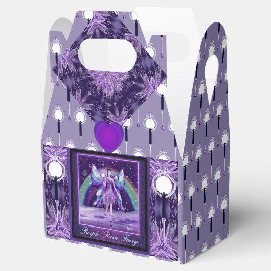 Paarse sprookjespot bedankdoosjes (Geopend)