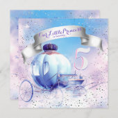Paarse sprookjesprinses verjaardagsfeestje kaart (Voorkant / Achterkant)
