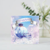 Paarse sprookjesprinses verjaardagsfeestje kaart (Staand voorkant)