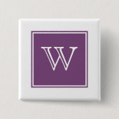 Paarse Square Monogram Button (Voorkant)