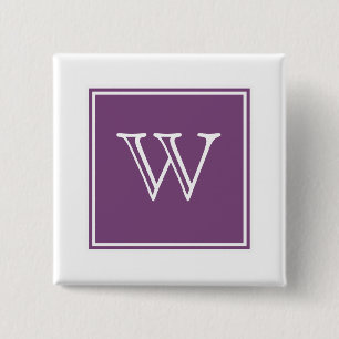Paarse Square Monogram Button