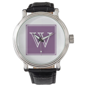 Paarse Square Monogram Horloge