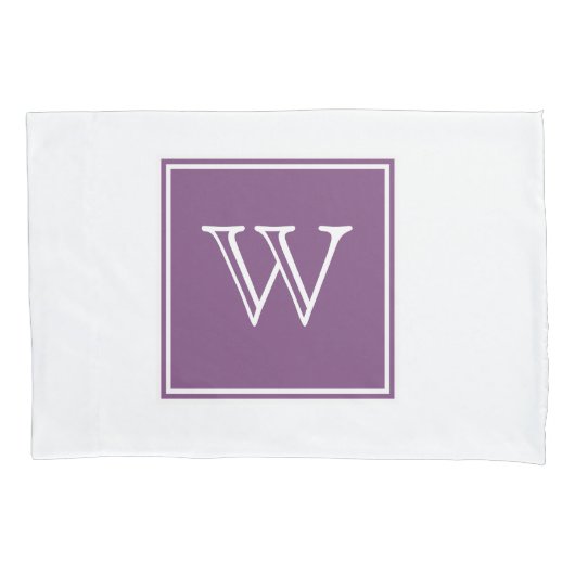 Paarse Square Monogram Kussensloop (Voorkant)