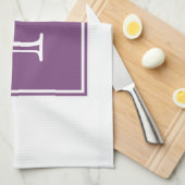 Paarse Square Monogram Towel Theedoek (Quarter Fold)