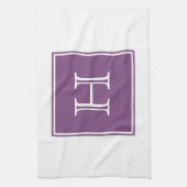 Paarse Square Monogram Towel Theedoek (Verticaal)
