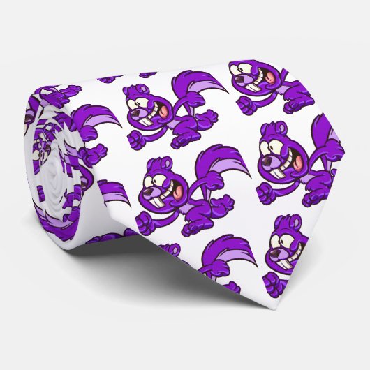 Paarse Squirrel Corporate Employee Stropdas (Opgerold)