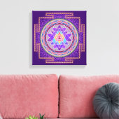 Paarse Sri Yantra Canvas Afdruk (Insitu (Woonkamer))