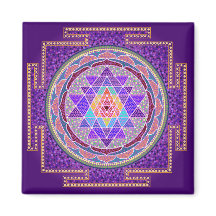 Paarse Sri Yantra magneet