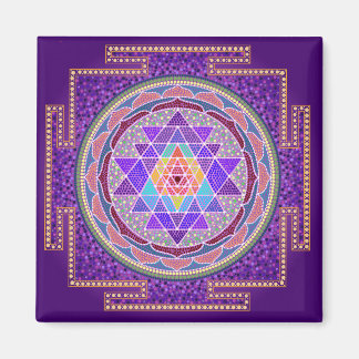 Paarse Sri Yantra magneet