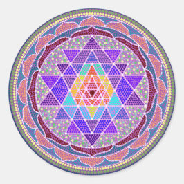 Paarse Sri Yantra Ronde Sticker