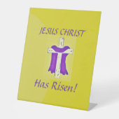 Paarse staaf op voetstuk reclamebord met voetstuk (Voorkant)