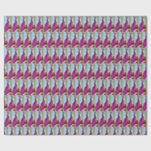 Paarse staart  mermaïdkraakbeen cadeaupapier (Vlak)