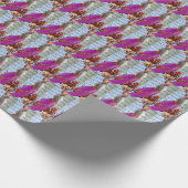 Paarse staart mermaïdkraakbeen cadeaupapier (Hoek)