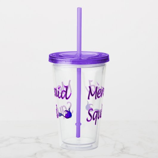 Paarse staart van het Mermaid Squad op acryltumbla Acryl Drinkbeker (Rechts)