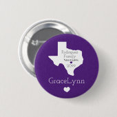 Paarse staat Texas Family Reunion Button (Voorkant /achterkant)