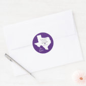Paarse staat Texas Family Reunion Ronde Sticker (Envelop)