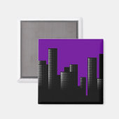 paarse stadsgezicht magneet (Voorkant / Achterkant)