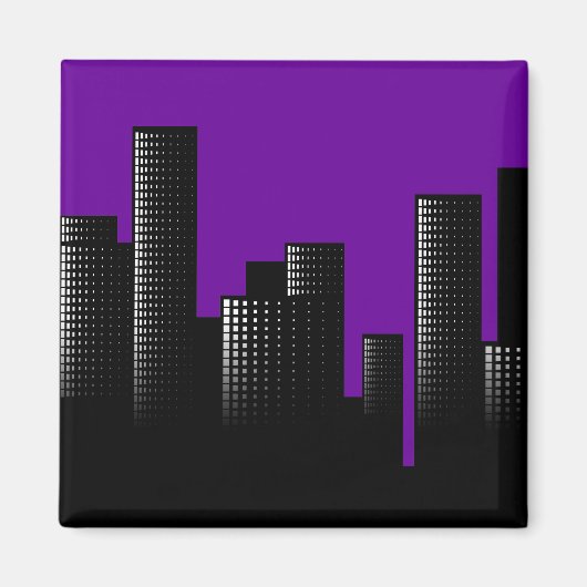 paarse stadsgezicht magneet (Voorkant)