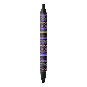 Paarse stamdesign zwarte inkt pen