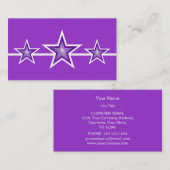 Paarse Star 3 sterren visitekaartje paars (Voorkant / Achterkant)