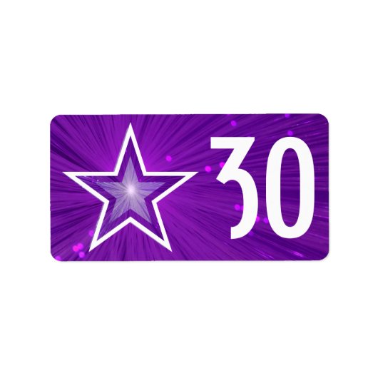 Paarse Star 'Age'-label medium wit Etiket (Voorkant)
