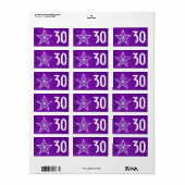 Paarse Star 'Age'-label medium wit Etiket (Full Sheet)